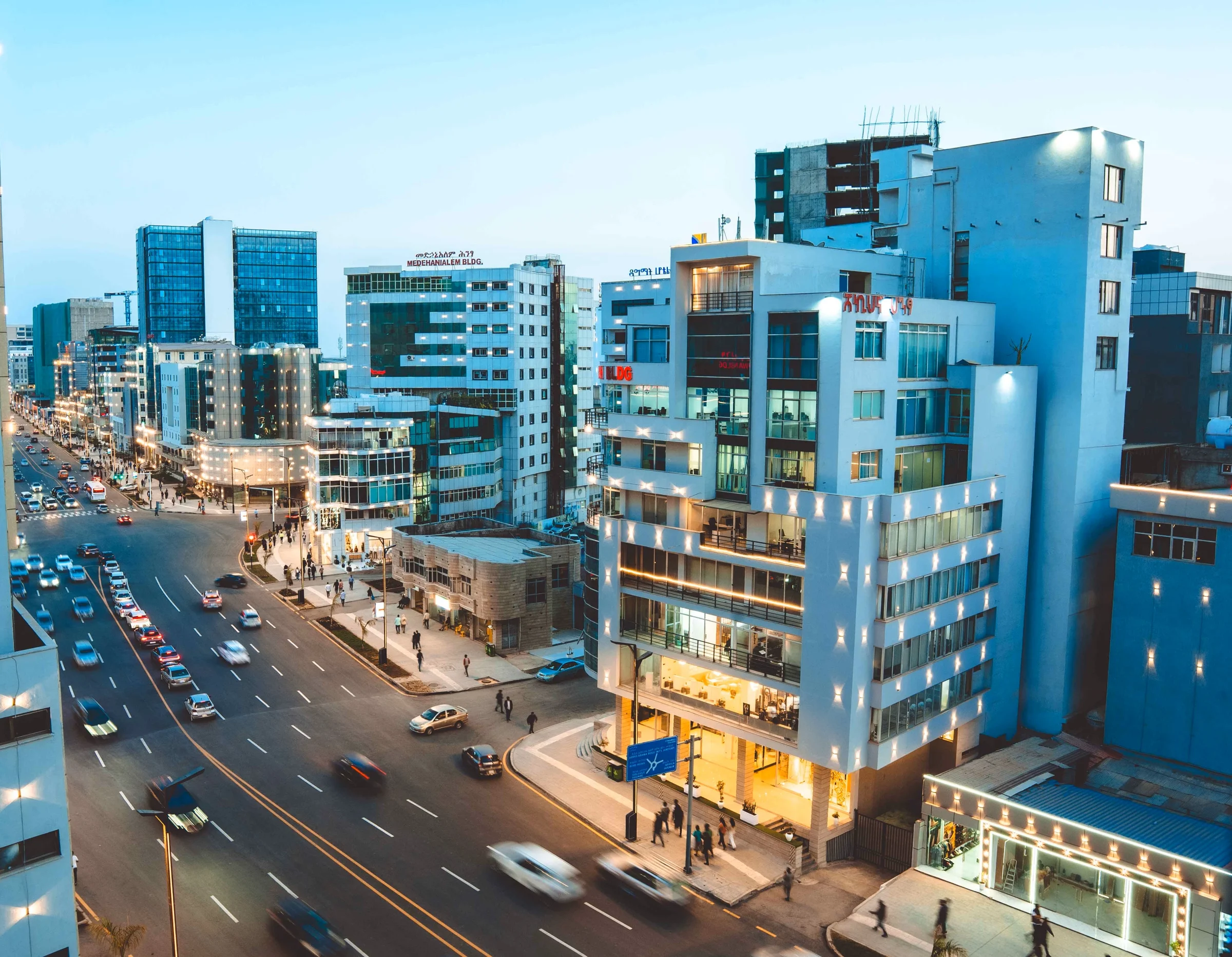 Addis Ababa's urban landscape reflects a continent in transition, with modern buildings and bustling streets signaling economic growth and the pursuit of future prosperity. The city's dynamic environment embodies Africa's evolving economic narrative.